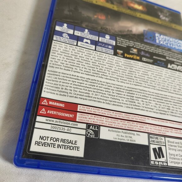 Call of Duty WW2 WWII (Sony Playstation 4,2017) PS4 COD Complete CIB - Picture 5 of 9